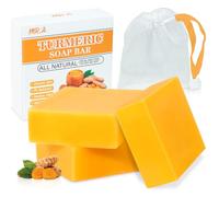 MR.A 3 Packs Turmeric Soap, Organic Turmeric Soap for Face and Body, Turmeric Soap and Lemon with Vitamin
