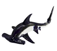 Mr_air_thai_Glass_Blown 5" Black Clear Hammerhead Shark Figurine - Miniature Hand Blown Glass Sharks Marine Sea Life Ocean Fish Crystal Animal Decorative Collectible Figure Décor Gifts