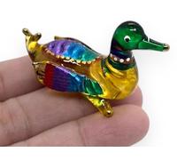 Mr_air_thai_Glass_Blown MINIATURE DUCK HAND BLOWN CLEAR GLASS ART DUCK FIGURINE ANIMALS COLLECTION GLASS BLOWN FBM