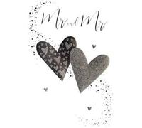 Mr and Mr Silver Hearts Wedding Day Card