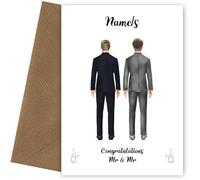 Mr and Mr Wedding Card for Grooms as a Personalised Wedding Day Card. For Male Gay Couple