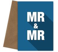 Mr and Mr Wedding Card for Two Grooms - Gay Wedding Cards for Husbands - Celebrate Love & Pride with a Happily Newly Weds Card