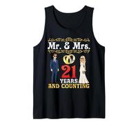 Mr and Mrs 21 Years and Counting 21st Wedding Anniversary Tank Top