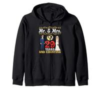 Mr And Mrs 29 Years And Counting 29th Wedding Anniversary Zip Hoodie