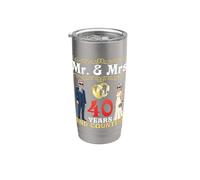 Mr and Mrs 40 Years and Counting 40th Wedding Anniversary Stainless Steel Insulated Tumbler