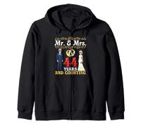 Mr And Mrs 44 Years And Counting 44th Wedding Anniversary Zip Hoodie