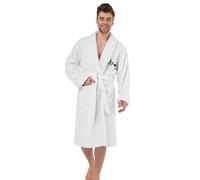 Mr and Mrs Bathrobe | His and Hers Towel Dressing Gown | Wedding Gifts for Bride and Groom with Embroidery | Soft, Absorbent & Comfortable Robes for Luxury Spa & Home Loungewear | White S/M
