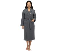 Mr and Mrs Bathrobe | His and Hers Towel Dressing Gown | Wedding Gifts for Bride and Groom with Embroidery | Soft, Absorbent & Comfortable Robes for Luxury Spa & Home Loungewear | Grey S/M