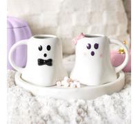 Something Different Mr And Mrs Boo Ghost Shaped Mug Set, White