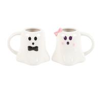 Mr And Mrs Boo Ghost Shaped Mug Set