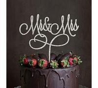Mr and Mrs Cake Topper, Acrylic Silver Wedding Cake Topper Party Cake Decoration