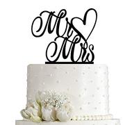 Mr and Mrs Cake Topper - Bride And Groom Sign Wedding Engagement Cake Toppers Decorations (Acrylic)