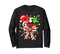 Mr and Mrs Claus Christmas Couples Coquette Bow Candy Santa Long Sleeve T-Shirt