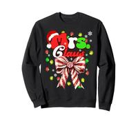 Mr and Mrs Claus Christmas Couples Coquette Bow Candy Santa Sweatshirt