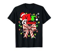 Mr and Mrs Claus Christmas Couples Coquette Bow Candy Santa T-Shirt