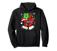 Mr and Mrs Claus Couples Cute Santa Christmas Lights Pajamas Pullover Hoodie