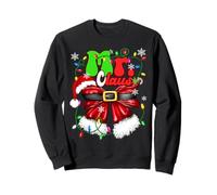 Mr and Mrs Claus Couples Cute Santa Christmas Lights Pajamas Sweatshirt