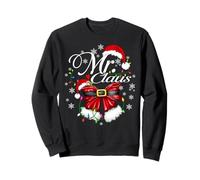 Mr and Mrs Claus Couples Cute Santa Christmas Lights Pajamas Sweatshirt