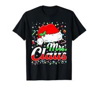 Mr and Mrs Claus Couples Matching Christmas Pajamas Santa T-Shirt