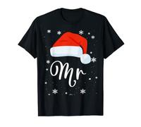 Mr and Mrs Claus Couples Matching Christmas Pajamas Santa T-Shirt