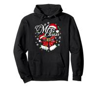 Mr and Mrs Claus Couples Santa Coquette Bow Christmas Lights Pullover Hoodie