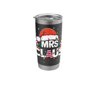 Mr and Mrs Claus Matching Christmas Pajamas for Couples Stainless Steel Insulated Tumbler