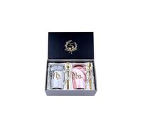 Mr and Mrs Coffee Cups Set Wedding Gifts for Couple Engagement Bridal Shower Bride and Groom Anniversary Marble Ceramic Mugs 14 Oz