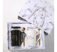 Mr and Mrs Coffee Mugs,Unique Wedding Gifts For Bride and Groom,Romantic His and Hers Anniversary Engagement Christmas Valentines Newlyweds Bridal Shower Gift Ideas for Couples Him Her Husband Wife