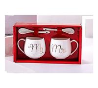 Mr and Mrs Couples Coffee Mugs - 12oz Ceramic Coffee Mug Couples Sets - Funny His and Her Gifts - Double Bowl Ceramic Bowl Couple Cup Mug Milk Water Tea Cup Drink Home Office Cup Valentine Gift