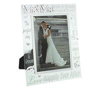 Mr and Mrs Glass 5 x 7 Photo Frame with Mirror and Glitter Letters 3058