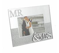 MR and MRS Mirror Glitter Picture Photo Frame Gift Wedding Anniversary 6 X 4 New
