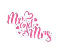 Mr and Mrs Mr and Mrs Logo Love Family Wall Decals Paster Paper 34x48.4cm Car Body Decoration Pink
