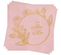 Mr and Mrs Napkins, 40pcs Pink Wedding Dinner Napkins Disposable Serviettes for Reception, Rehearsal Dinner Party Decorations