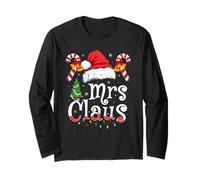 Mr and Mrs Santa Claus Matching Couples Christmas Pajamas Long Sleeve T-Shirt