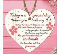 Mr and Mrs Wedding Gift Wooden Heart Plaque - Bride and Groom Keepsake Soulmate Gift: - Perfect for Weddings, Anniversaries, & Special Occasions (Large: 23 cm (H) × 20 cm (W))