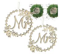 Mr and Panels Married Chair Decoration Wooden Wedding Table M. Mme - Decorative Panel Married Backle for Boho Campaign Autumn