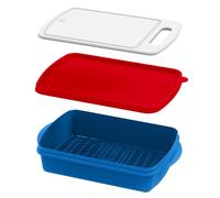 Mr. Bar-B-Q - Prep and Slice Tray Set (Includes Built-in Cutting Board + Marinade Container)