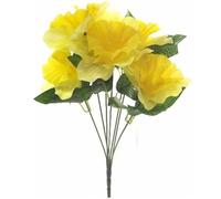 Mr Barry’s 36cm Artificial Daffodil Bush Yellow - Silk Spring Flower Bouquet with Realistic Daffodils & Greenery for Home Decor, Weddings, Memorials, Graveside & Cemetery Pots