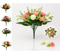 Mr. Barry’s 41 cm Artificial Cemetery Bouquet - UV-Resistant Chrysanthemum Memorial Flowers with Wired Stems for Graves, Funerals & Garden Displays (Pink & Cream)