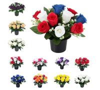 Mr. Barry's 25cm Grave Flower Pot Cemetery Roses (Red White & Blue)