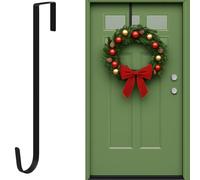 Mr Barry's Christmas Wreath Door Hanger, 30cm Long 0.6mm Wide Metal Front Door Wreath Hook for Christmas Home Office Wall Wedding Wreaths or Decorations Black 028594
