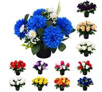 Mr. Barry's Chrysanthemum Grave Flower Pot with Foam Insert (Blue)