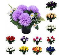 Mr. Barry's Chrysanthemum Grave Flower Pot with Foam Insert (Lilac)