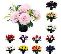Mr. Barry's Chrysanthemum Grave Flower Pot with Foam Insert (Pink)