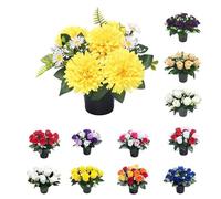 Mr. Barry's Chrysanthemum Grave Flower Pot with Foam Insert (Yellow)