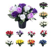 Mr. Barry's Grave Flower Pot with Foam Insert (Purple Lilac & Cream)