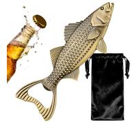 MR.BARWARE Bass Fish Bottle Opener - Fishing Gift for Him, Dad, Beer Enthusiasts - Bronze Fish-Shaped Bar Tool with Gift Bag - Ideal Birthday, Father’s Day, Xmas Present