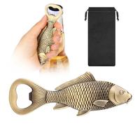 MR.BARWARE Carp Fish Bottle Opener - Fishing Gift for Him, Dad, Beer Enthusiasts - Bronze Fish-Shaped Bar Tool with Gift Bag - Ideal Birthday, Father’s Day, Xmas Gifts