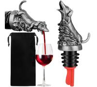 MR.BARWARE Dachshund Wine Aerator Pourer Spout for Alcohol, Silver Sausage Dog Bottle Pourer and Stopper for Spirit Wine Champagne, Birthday Gifts, Father Day Gifts, Dachshund Gifts for Men Women