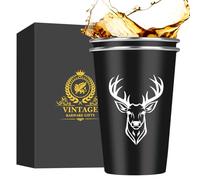 MR.BARWARE Deer Head Stainless Steel Beer Cups, Deer Hunting Gifts for Hunter, Stackable Camping Mugs for Outdoor Indoor Activity, Father's Day Christmas Birthday Gifts for Men Women, 500ML(2 Pack)
